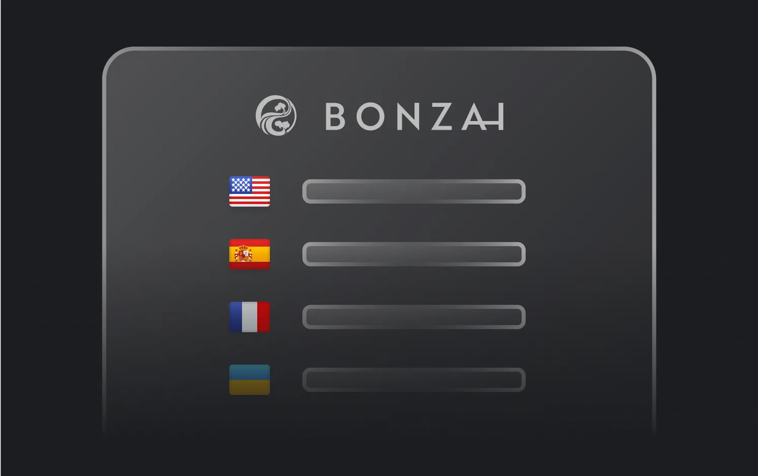 A black button with a bunch of flags on it.