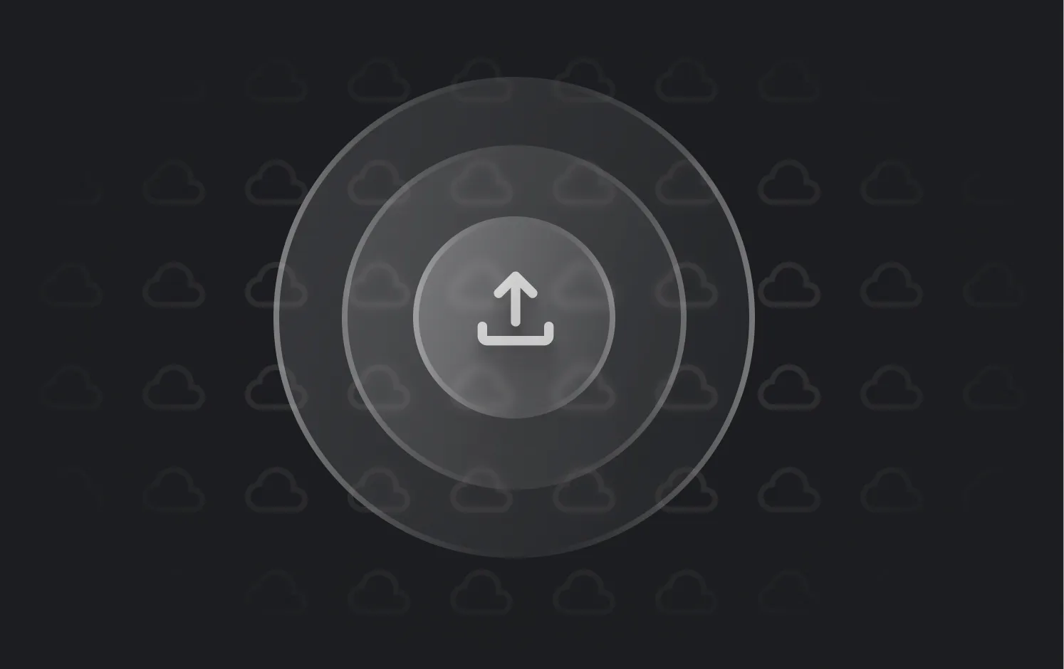 A black background with a circle and a white arrow.